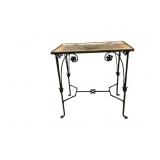 Wrought Iron Table with Glass Top