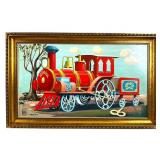 Whimsical Oil Painting of a Train by Jacques Milet