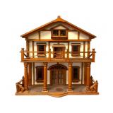 Vintage Two-Story Dollhouse with Balcony