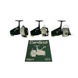 3 Zebco Cardinal 7 Reels with Manual