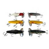 6 Wooden Arbogast Musky Jitterbugs