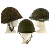 Three Military Helmets