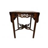 Mahogany Drop-Leaf Lamp Table With Reticulated Dec