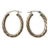 14k Eterna Gold Twisted Hoop Earrings