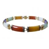 14K Multi-Color Jade Bracelet