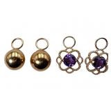 14K Rose Gold Amethyst Hoop Enhancers