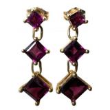 14K Rhodolite Dangle Earrings