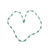 14k Turquoise Tube Bead Necklace