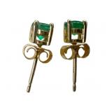 14k Zambian Emerald Stud Earrings