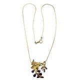 Hanae Mori Gold and Amethyst Necklace