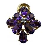 14k Brazilian Amethyst Diamond Pendant