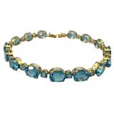 14K Blue Topaz-Style Tennis Bracelet