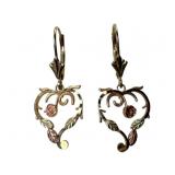 14k Black Hills Gold Dakota Rose Earrings