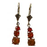 14k Gold Fire Opal Style Drop Earrings