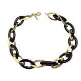 14K Hollow Link & Resin Bracelet