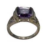 925 Sterling Ring with Amethyst, Size 9