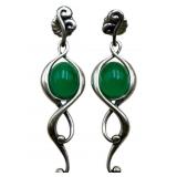 Carolyn Pollack 925 Green Chalcedony Earrings
