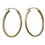Eterna Gold 14k Oval Hollow Hoop Earrings