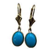 14K Turquoise Dangle Earrings
