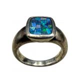 Sterling Silver Size 8 Opal Ring