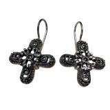 925 Marcasite Cross Earrings