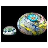 Two Millefiori Glass Paperweights