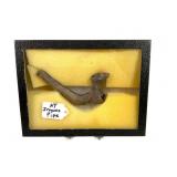 Carved Stone Pipe in Display Case