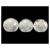Three Faceted Crystal Paperweights