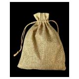 Polished Gemstones in Burlap Bag