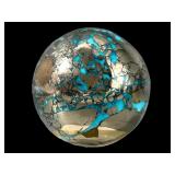 Turquoise and Pyrite Sphere, 2-Inch