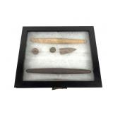 Framed Collection of Stone Artifacts