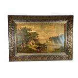 Framed Landscape Oil Painting, 34×48 Inches