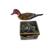 Wooden Duck with Quick 1401 Reel