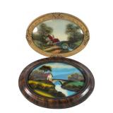 2 Reverse Glass Paintings