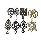 8 Decorative Cast Iron Trivets