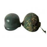 Two Military Helmets with Liners