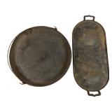 Two Cast Iron Cooking or Baking Pans
