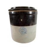 Stoneware Crock With Lid, 11 Inches Tall