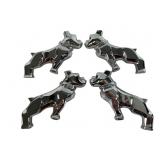 Four Chrome Mack Truck Bulldog Ornaments
