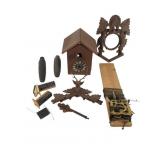 Disassembled Wooden Cuckoo Clock Parts
