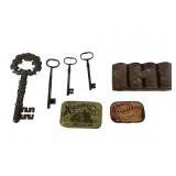Antique Keys, Tins, and Poker Chips