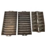 Three Cast-Iron Cornbread Pans