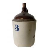3-Gallon Stoneware Jug with Cork Stopper