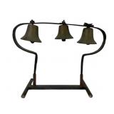 Antique Wrought Iron Bell Arch with Brass Bells