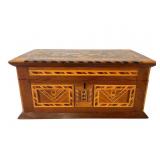 American Folk Art Inlaid Wood Box