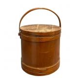 Primitive Wooden Firkin Bucket