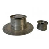 Two Antique Pewter Inkwells