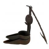 Wrought Iron Double Betty Oil Lamp