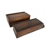 2 Early Wooden Table/Candle Boxes