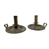 2 Brass Push-Up Candlesticks